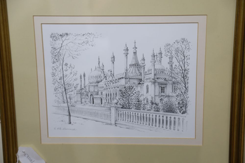 Richard Smith, watercolour, Pheasant in summer, signed, 34 x 50cm and R.P.B. Gorringe, pencil drawing, The Royal Pavilion, Brighton